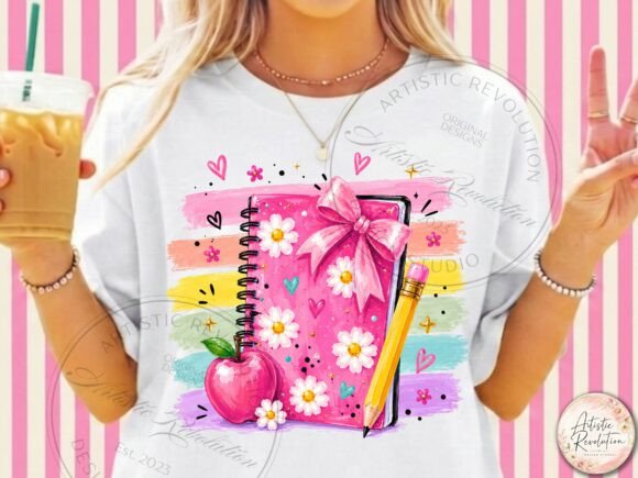 CUTE APPLE WITH NOTEPAD - BACK TO SCHOOL