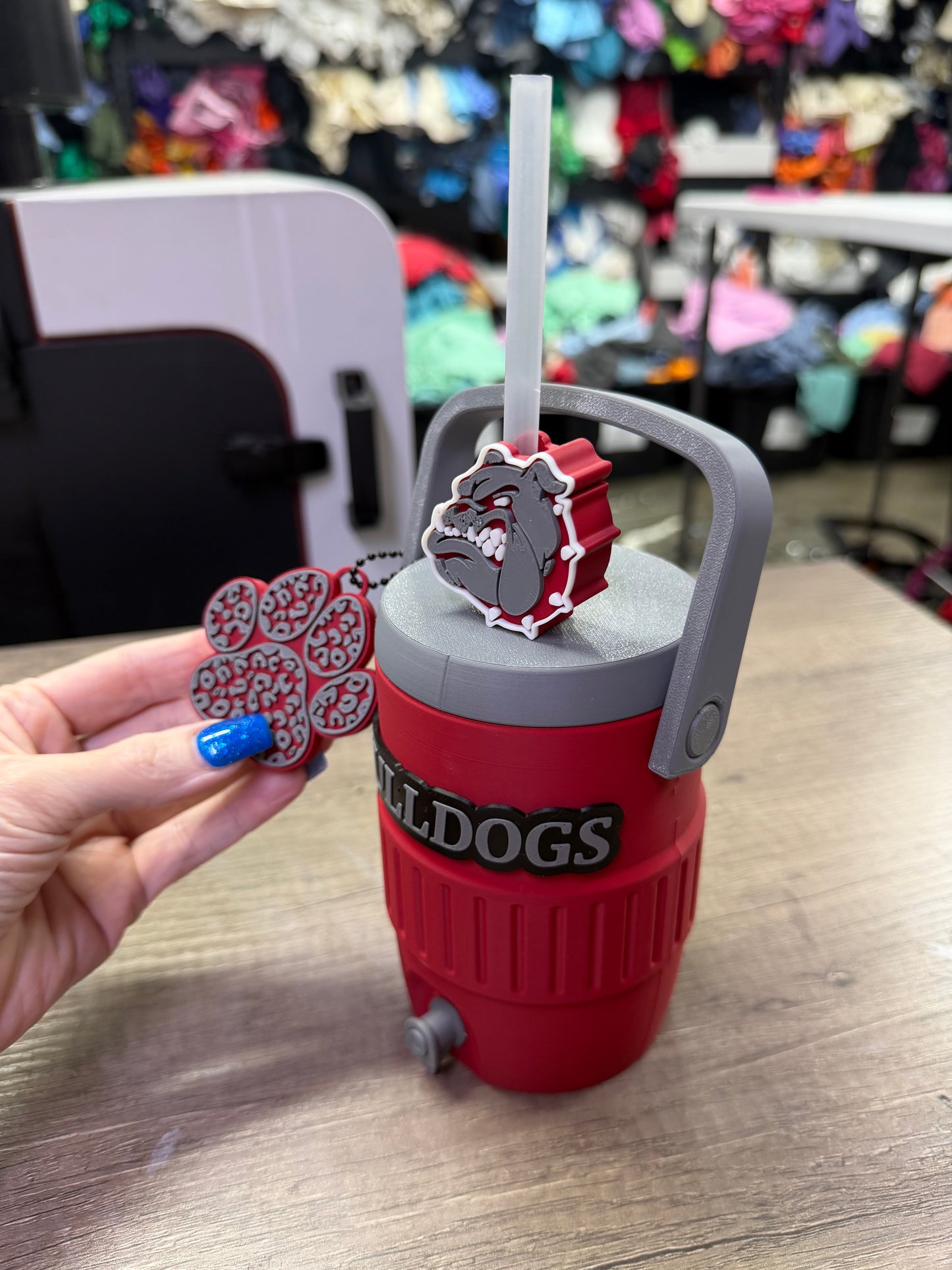 Bulldogs 12oz Standard Can Cooler with Straw Topper & Nail Saver Can Top Opener & Plastic Cup Insert for this who don’t drink from cans