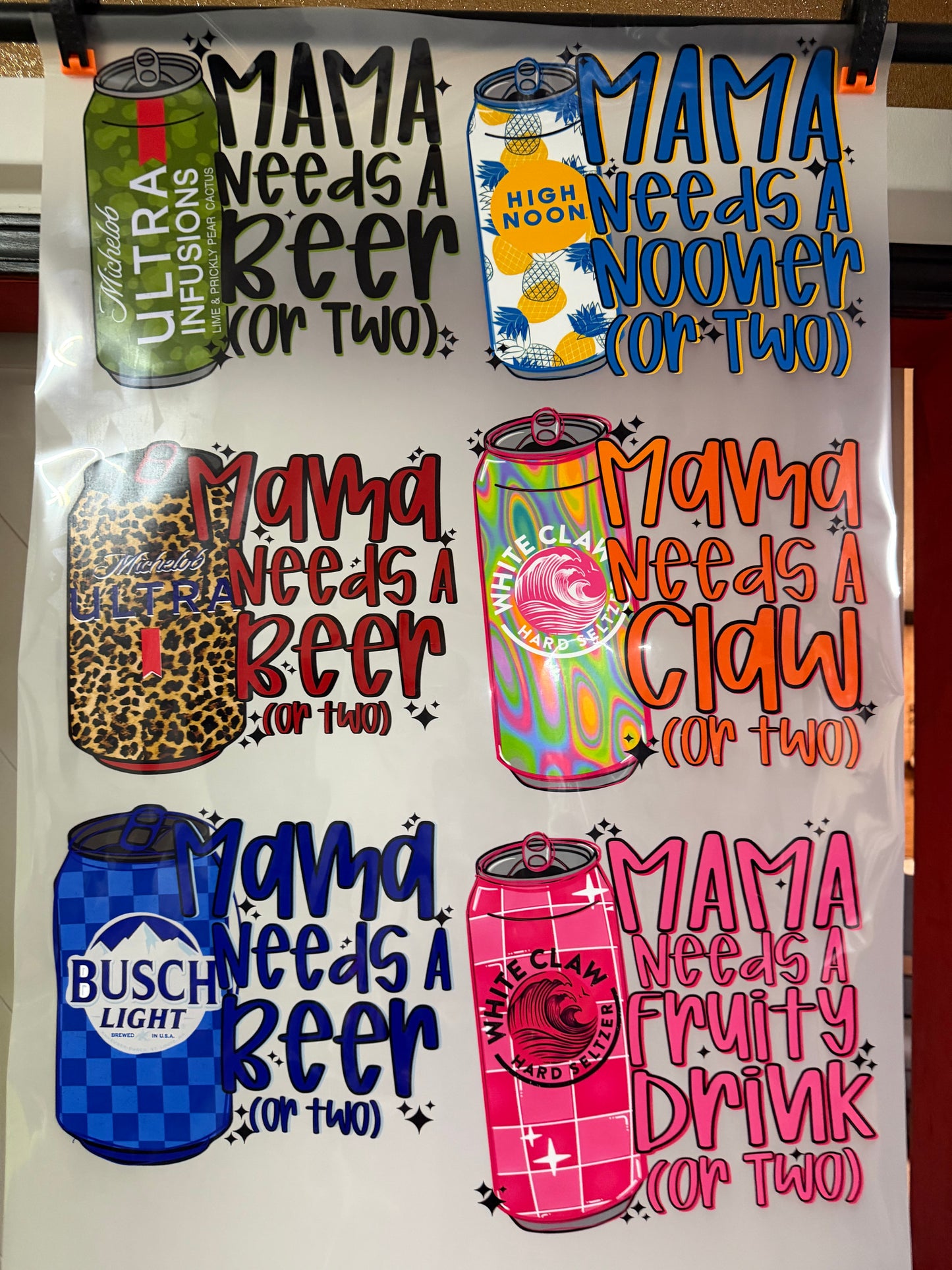 MAMA NEEDS #2 - 6 TRANSFERS - PREMADE DTF BUNDLE - READY TO PRESS