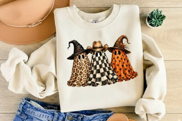 CUTE BOHO GHOST TRIO CHECKERED LEOPARD