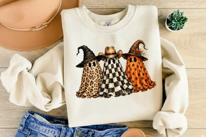CUTE BOHO GHOST TRIO CHECKERED LEOPARD