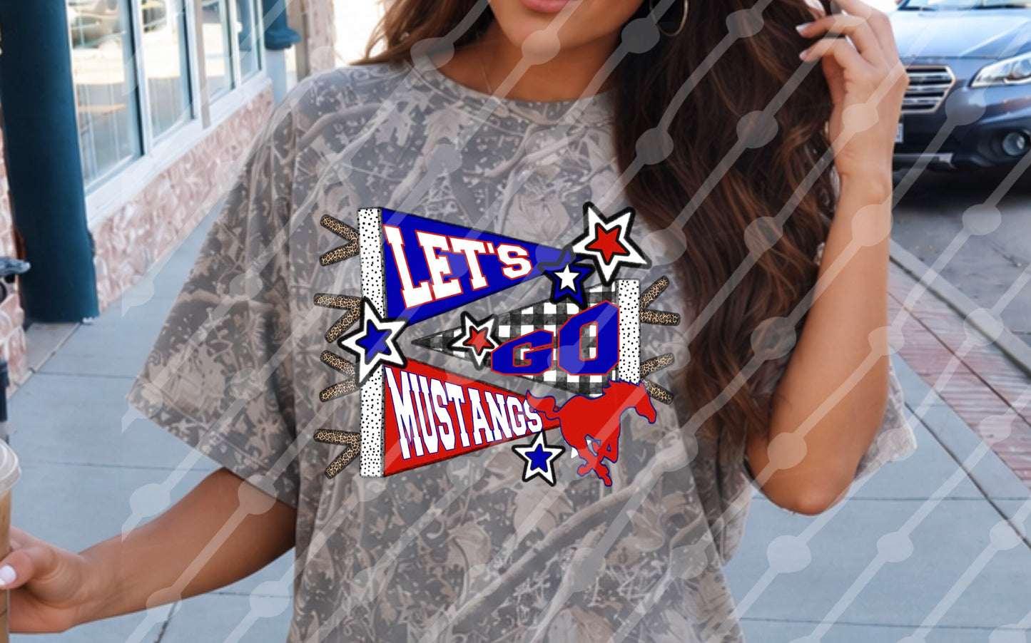LETS GO MUSTANGS PENNANT