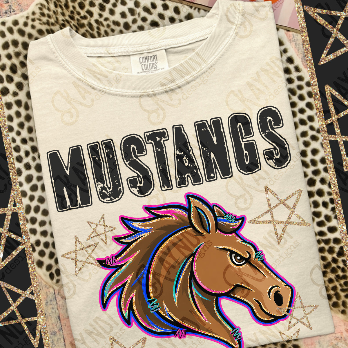 MUSTANGS GRUNGE MASCOT