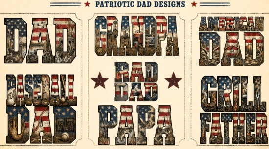 FATHERS DAY - 4TH OF JULY - PATRIOTIC - Ready to Press DTF Transfer,  Trucker Hats, & Shirts