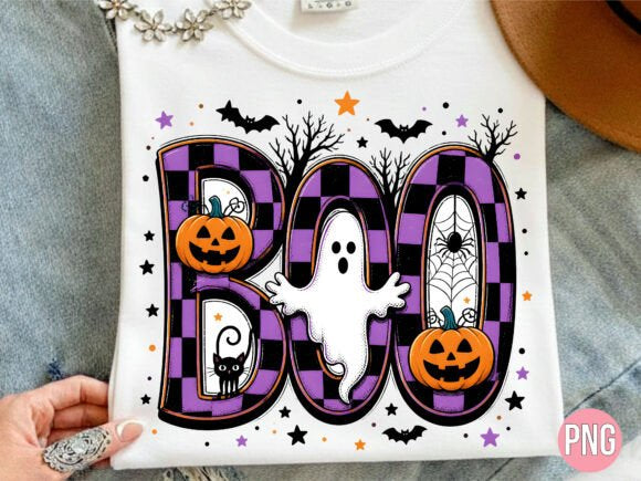 SPOOKY CHECKERED BOO