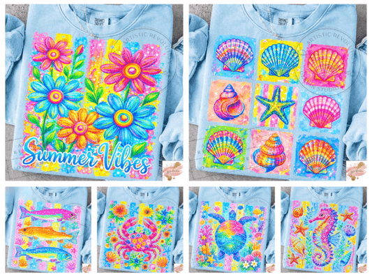 Coastal Preppy Summer DTF Bundle - 12Designs
