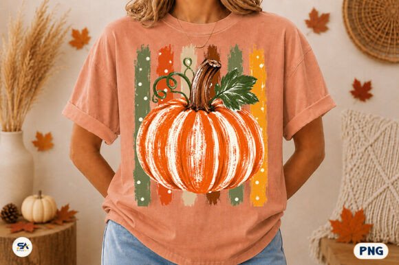 FALL DOTTED STRIPE PUMPKIN