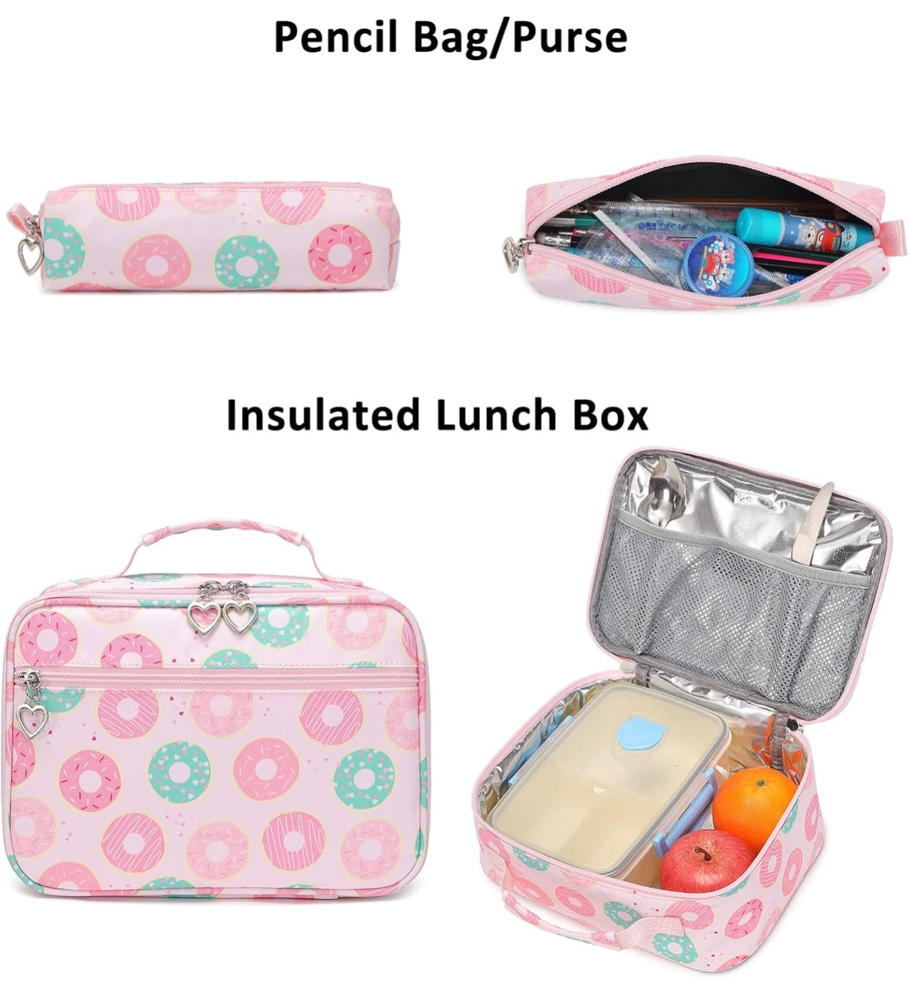 Donut Sprinkle 3 Piece Backpack Set