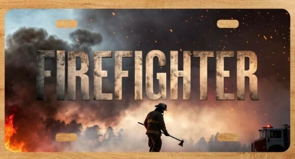 Firefighter License Plate