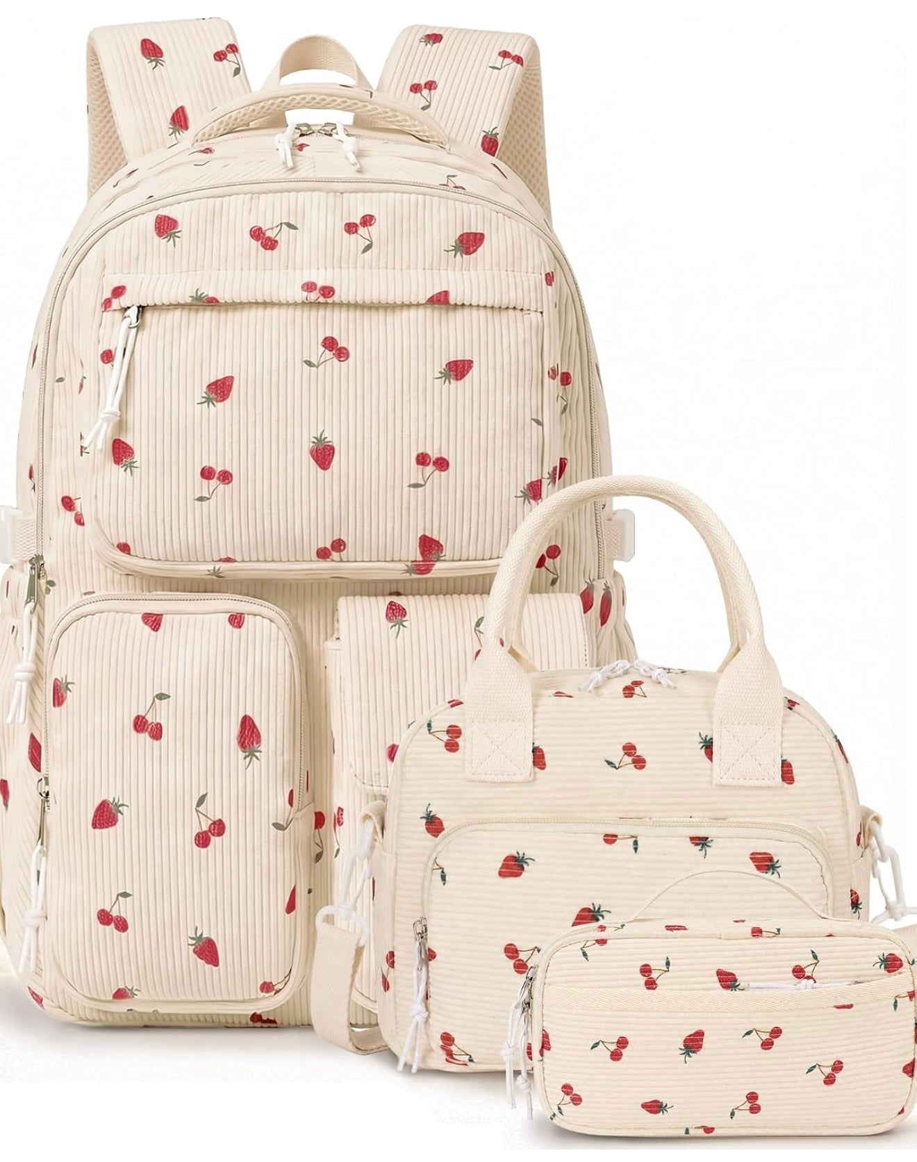 Corduroy 3 Piece Backpack Set