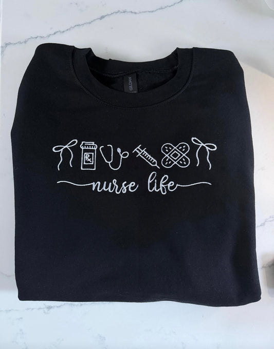 NURSELIFE -  EMBROIDERED CREWNECK SALE