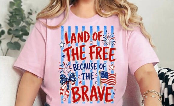 LAND OF THE FREE -Shirts - Hats - DTF Ready to Press Transfers