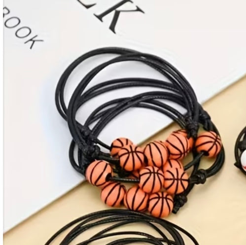 Basketball Charm Bead Adjustable Bracelet