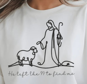 HE LEFT THE 99 TO FIND ME - EMBROIDERED CREWNECK - ADULT