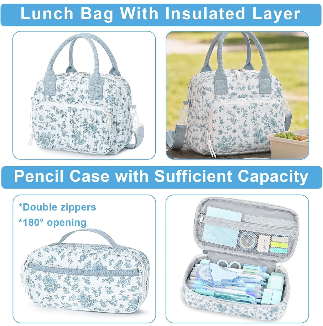 Corduroy 3 Piece Backpack Set