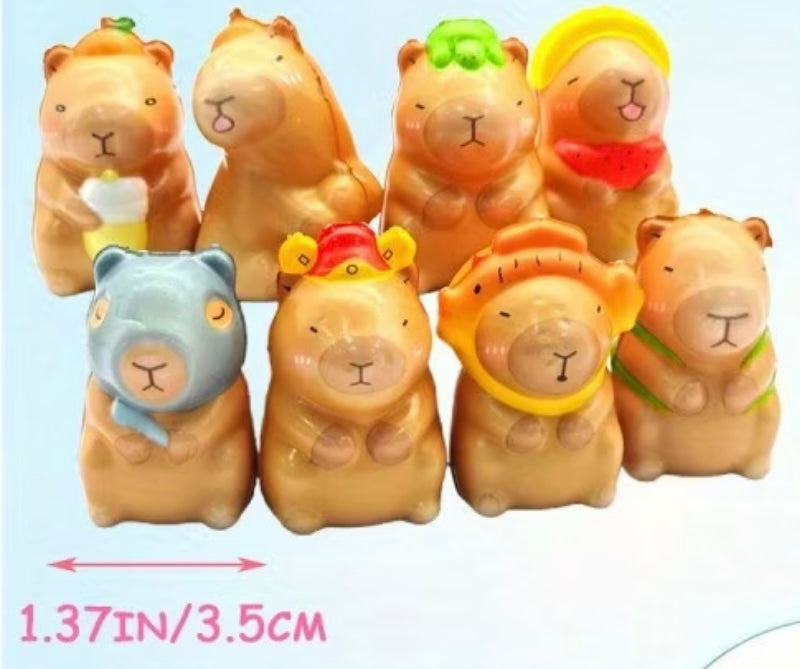 Capybara, Octopus, & Axolotl Slow Rise Squishies