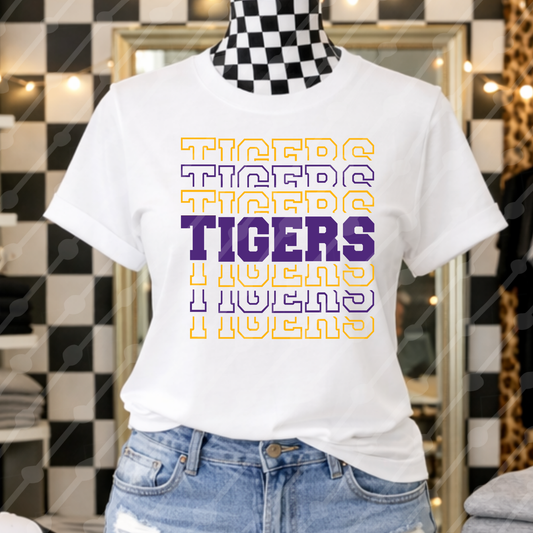 TIGERS STACKED MASCOT SCHOOL SPIRIT