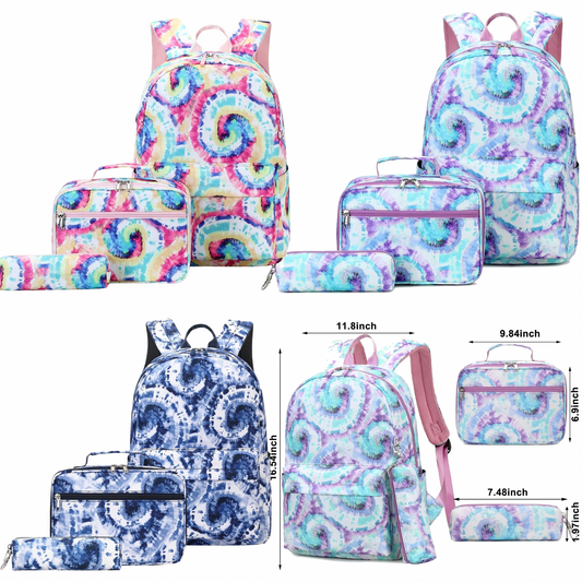 Tie Dye 3 Piece Backpack Set