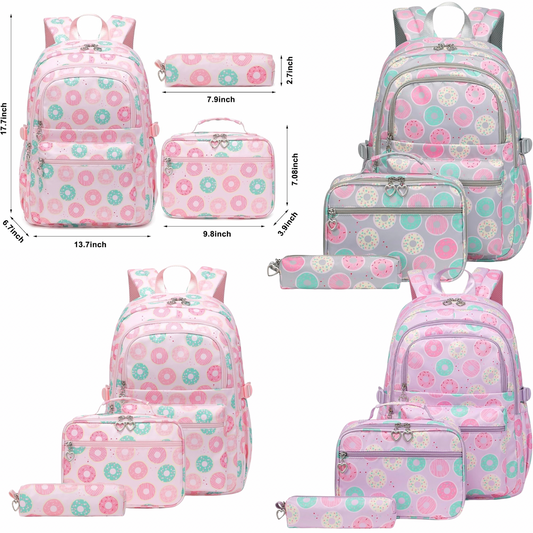 Donut Sprinkle 3 Piece Backpack Set