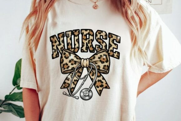 LEOPARD NURSE STETHOSCOPE BOW
