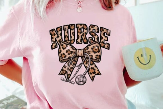 LEOPARD NURSE STETHOSCOPE BOW