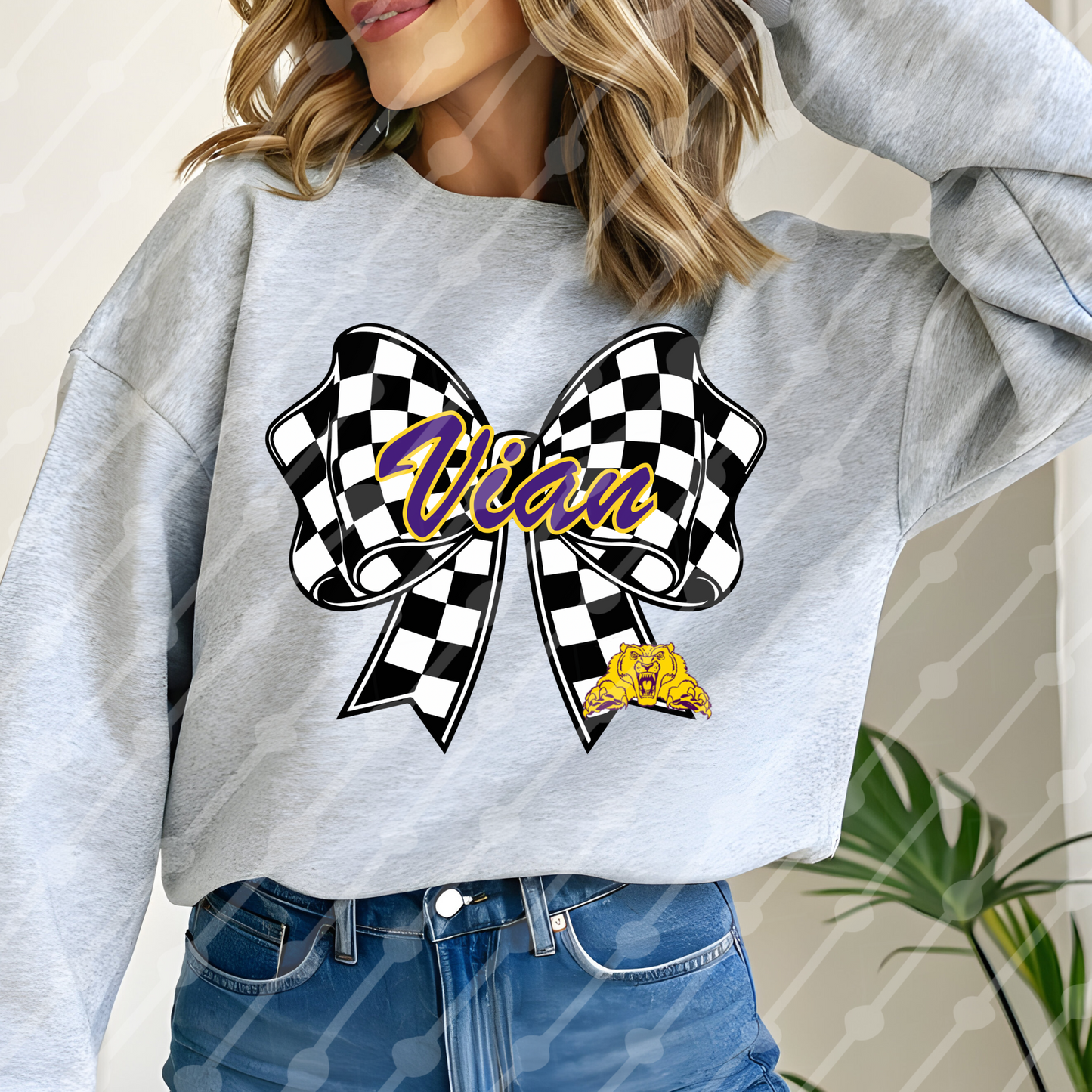 WOLVERINES VIAN CHECKERED BOW