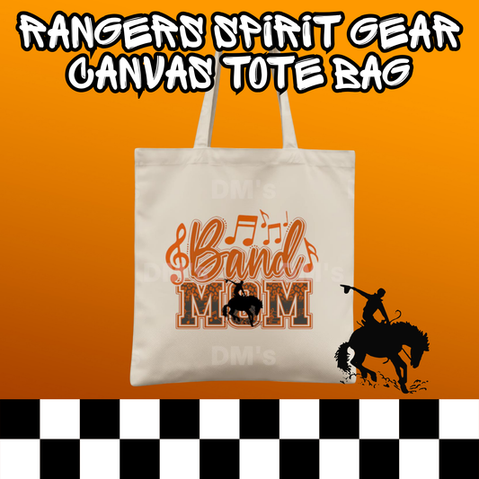 RANGERS BAND MOM SCHOOL SPIRIT TOTE BAG