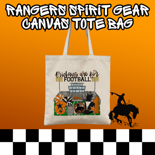 FRIDAYS ARE FOR FOOTBALL RANGERS SCHOOL SPIRIT TOTE BAG