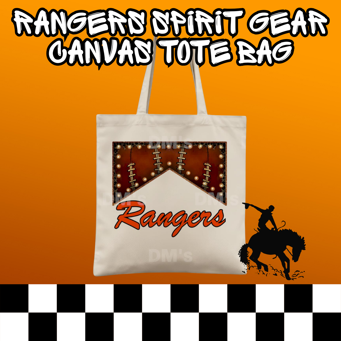 RANGERS FOOTBALL MARQUEE SCHOOL SPIRIT TOTE BAG