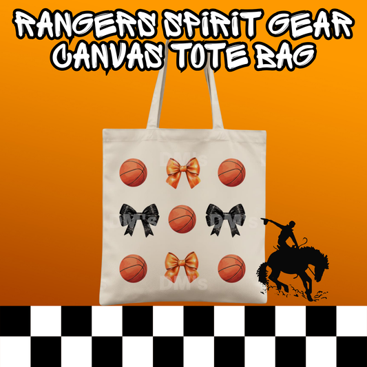 RANGERS  BOW BASKETBALL SCHOOL SPIRIT TOTE BAG