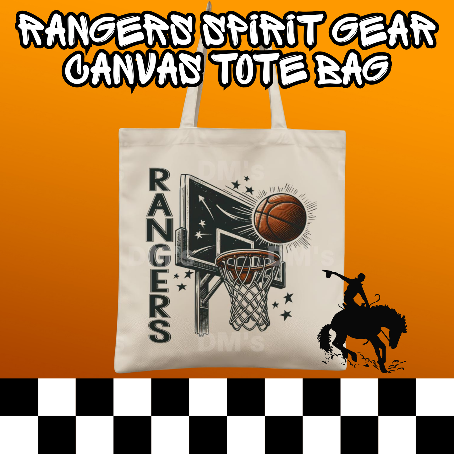 RANGERS BASKETBALL SCHOOL SPIRIT TOTE BAG