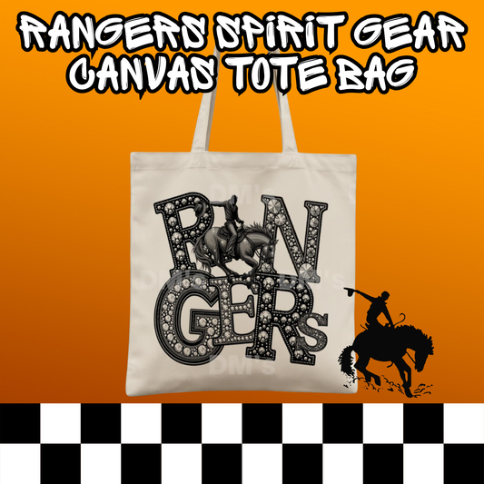 FAUX RHINESTONES RANGERS SCHOOL SPIRIT TOTE BAG