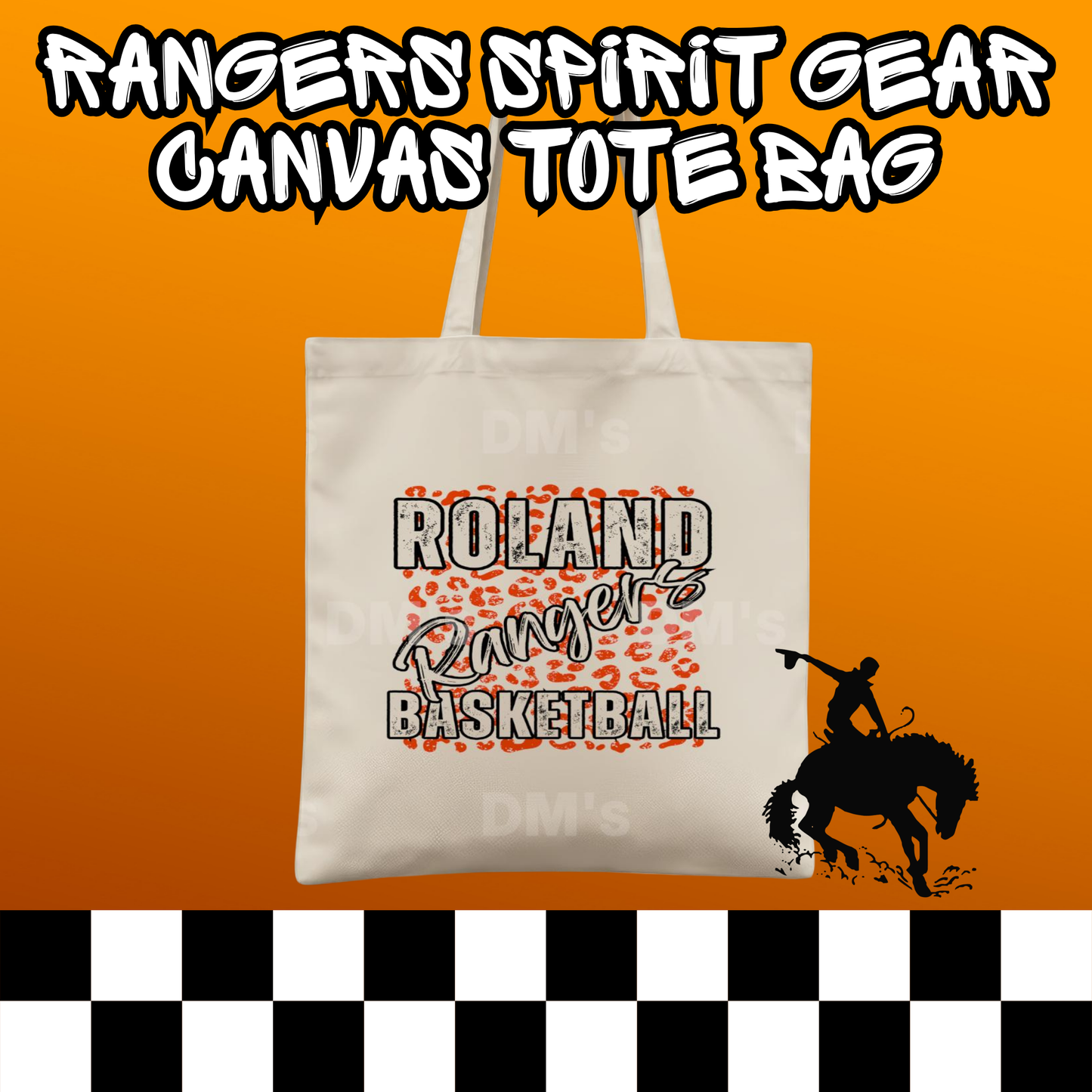 ROLAND RANGERS BASKETBALL SCHOOL SPIRIT TOTE BAG