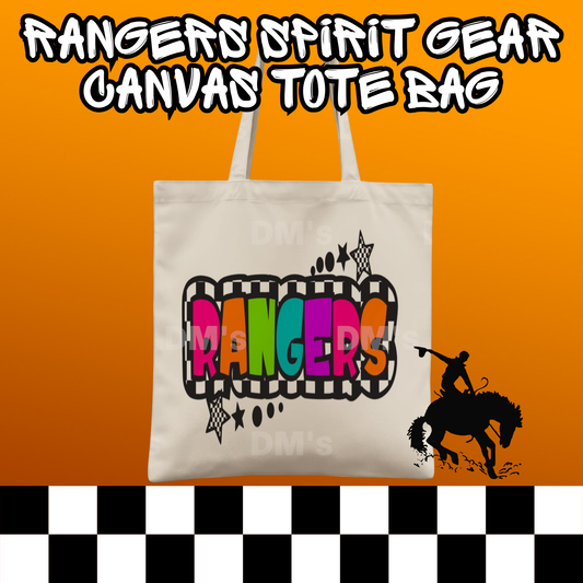 RANGERS CHECKERED SCHOOL SPIRIT TOTE BAG