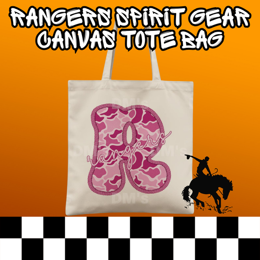PINK CAMO RANGERS SCHOOL SPIRIT TOTE BAG