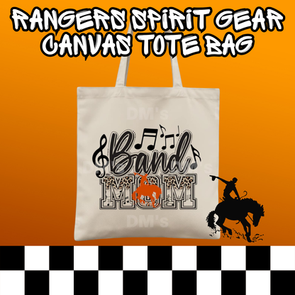 BAND MOM RANGERS SCHOOL SPIRIT TOTE BAG