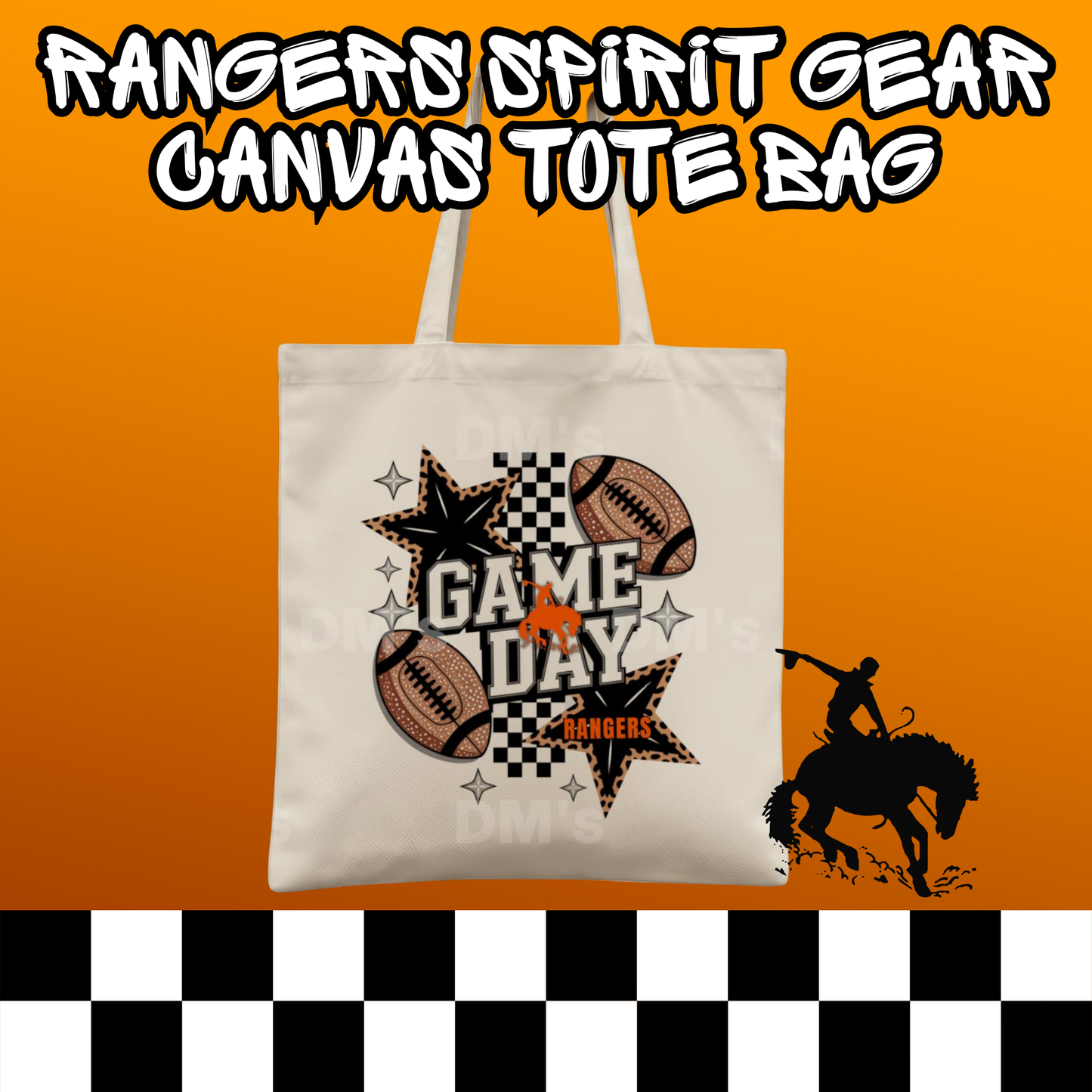 RANGERS SCHOOL SPIRIT TOTE BAG - GAME DAY