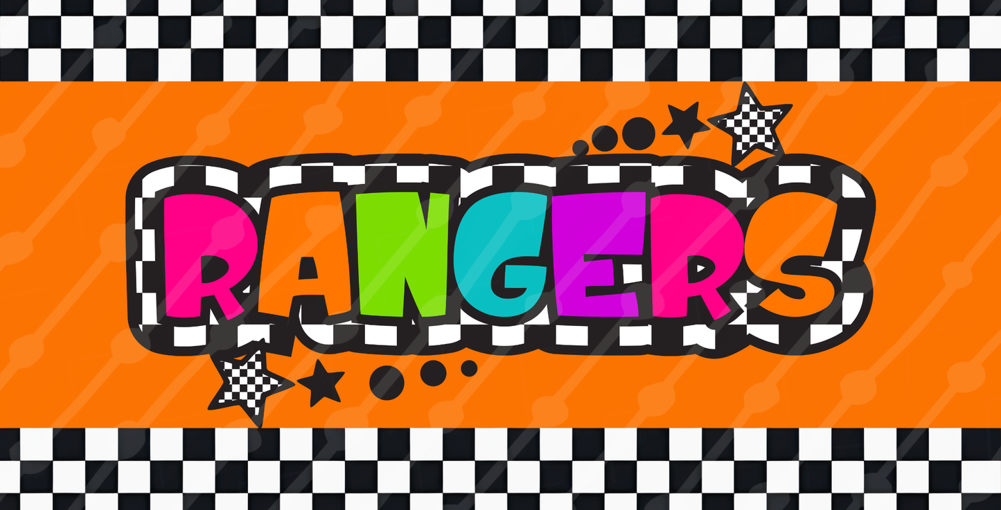 RANGERS CHECKERED LICENSE PLATE
