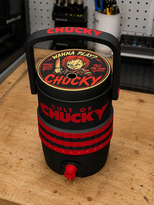 Horror Chucky Scary 12oz Standard Can Holder - Drink Sleeve Coozie Cooler