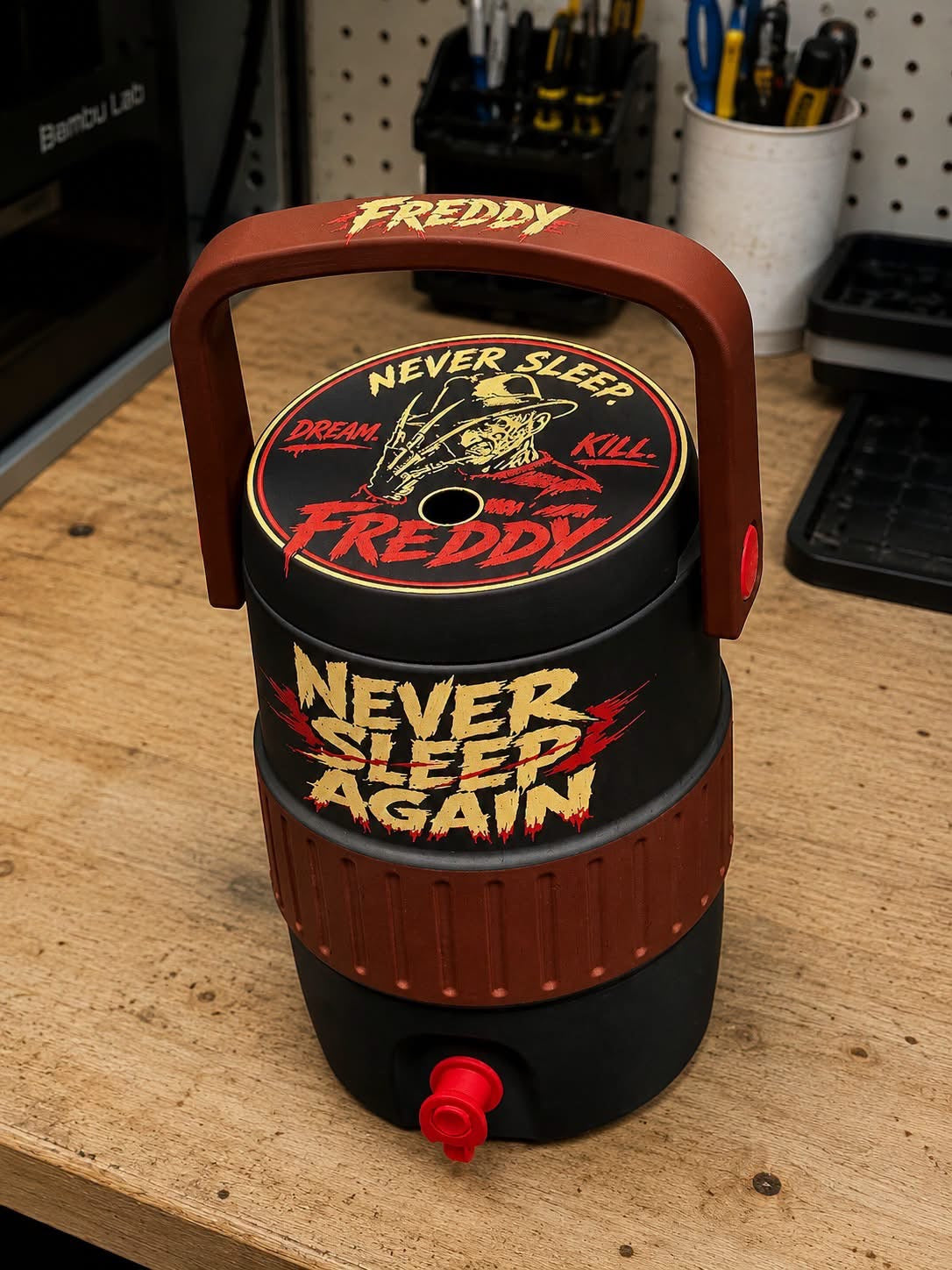 Horror Freddy Scary 12oz Standard Can Holder - Drink Sleeve Coozie Cooler