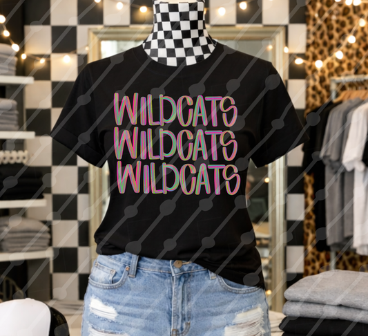 WILDCATS COLORFUL STACKED