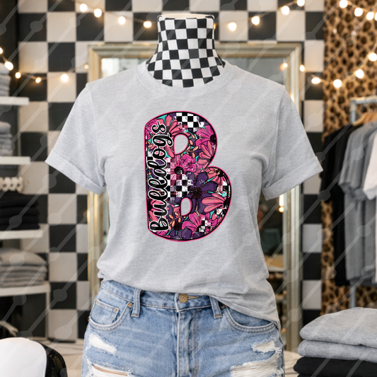CHECKERED FLORAL B BULLDOGS
