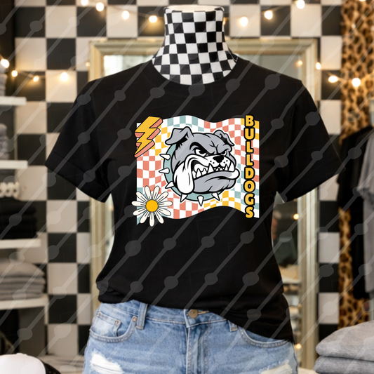 BULLDOGS CHECKERED FLORAL LIGHTNING