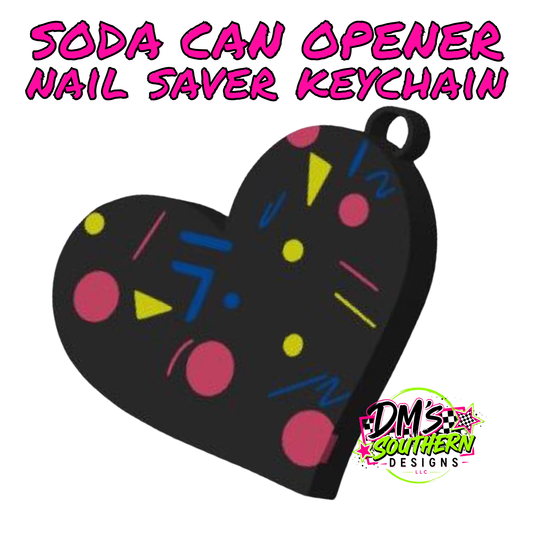 CUTE HEART SODA CAN OPENER KEYCHAIN NAIL SAVER