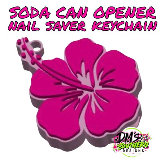FLORAL CAN OPENER KEYCHAIN NAIL SAVER FLORAL