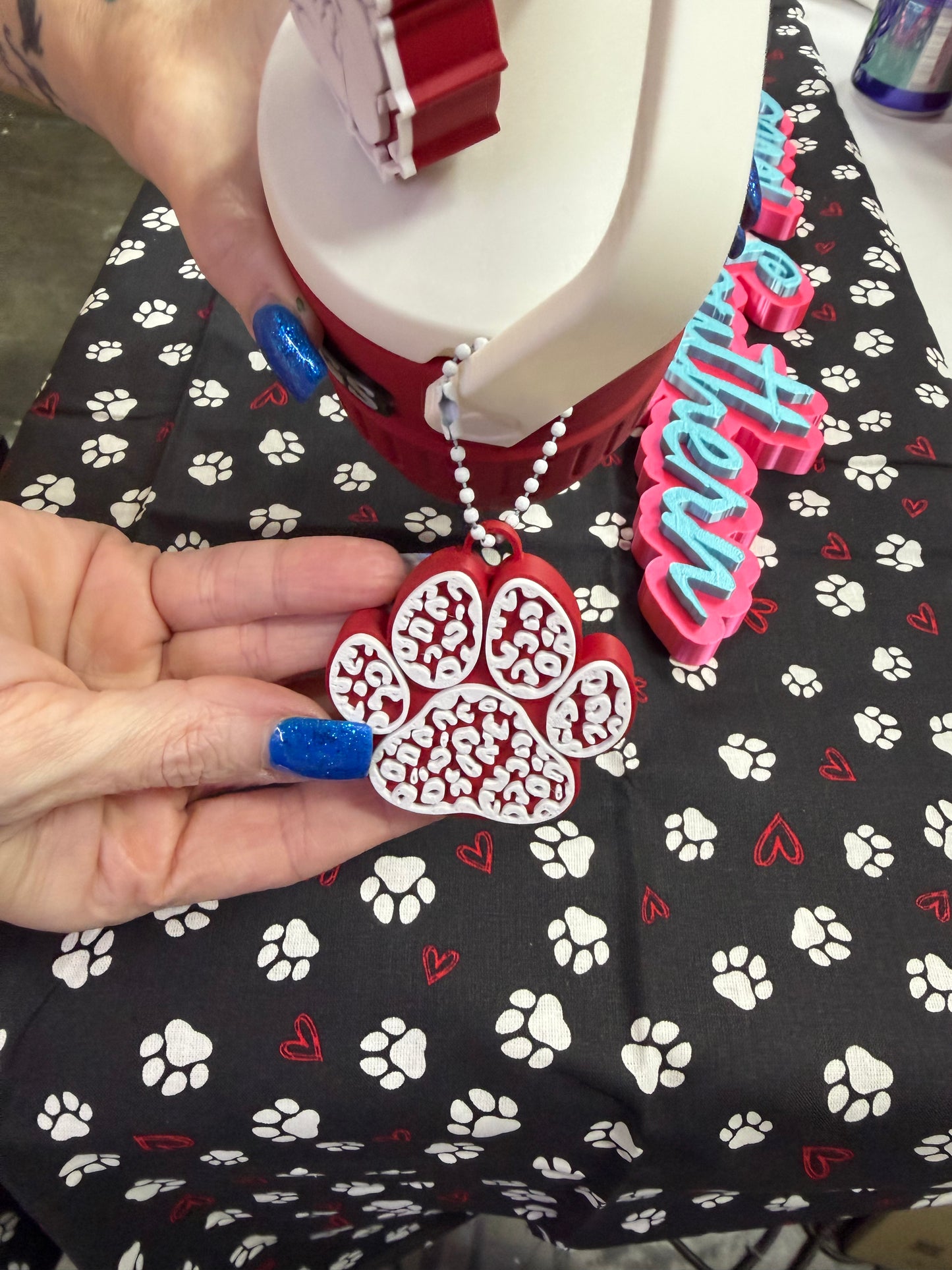LEOPARD PAW SODA CAN OPENER KEYCHAIN NAIL SAVER