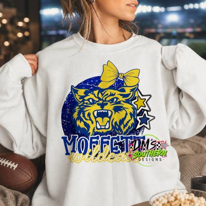 MOFFETT WILDCATS GLITTER MASCOT