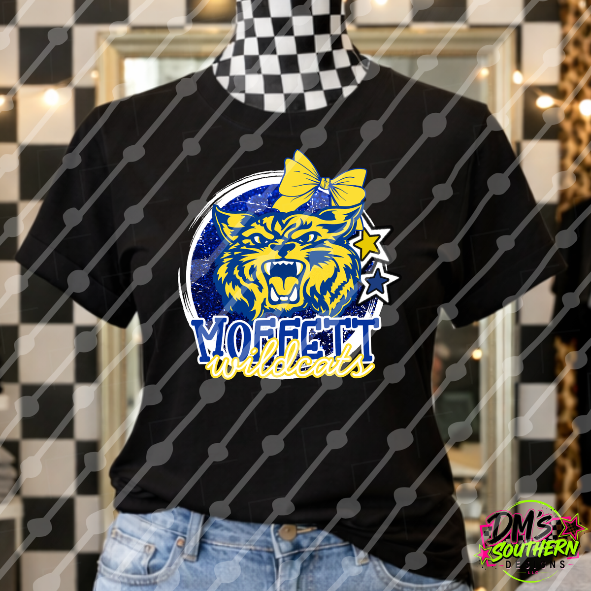 MOFFETT WILDCATS GLITTER MASCOT