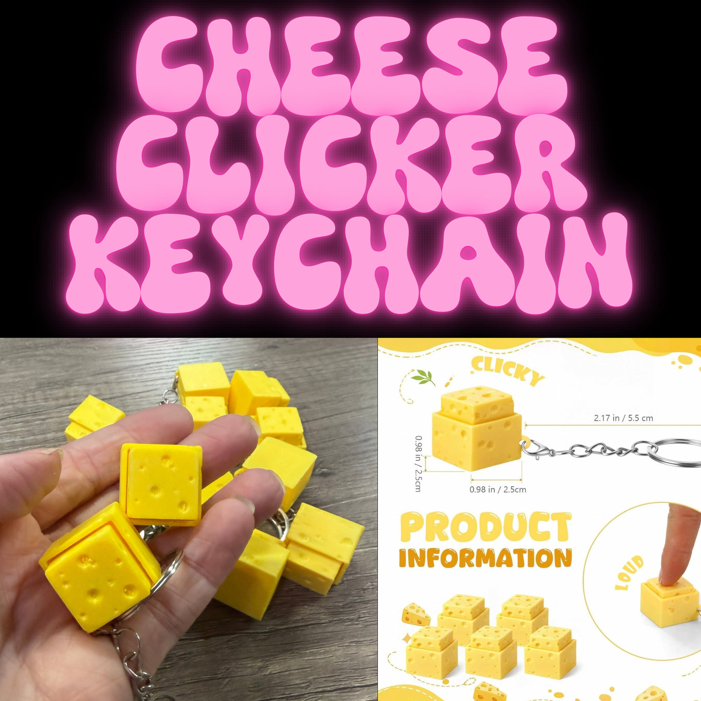 Cheese Clicker Keychain