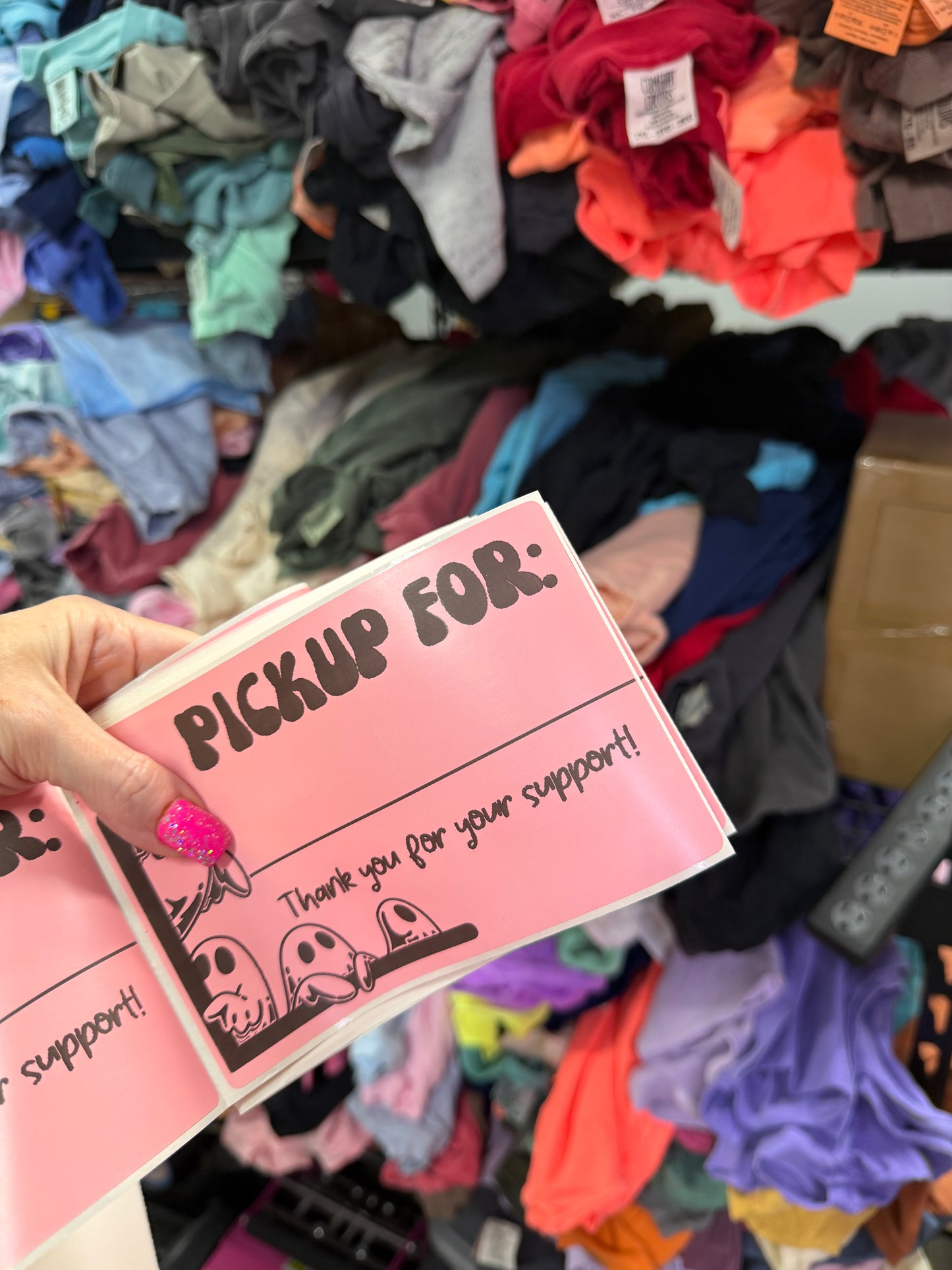 4X6 SPOOKY THERMAL STICKERS/LABELS - PINK LABELS